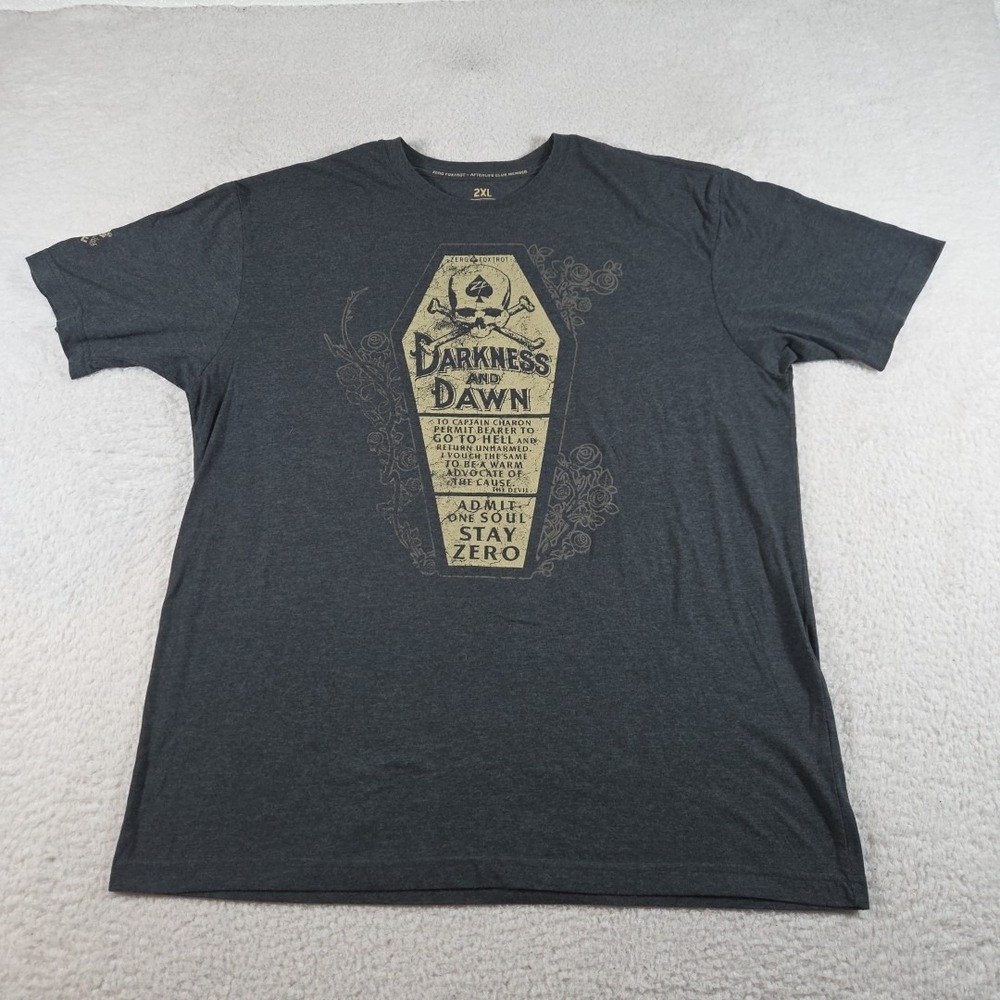 Zero Foxtrot Shirt Mens Gray XXL Darkness And Dawn Graphic T-Shirt‎